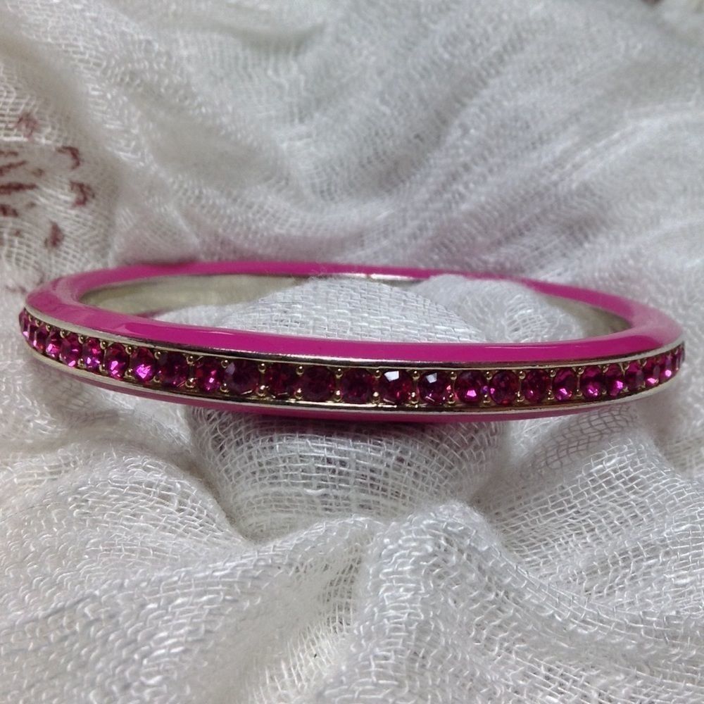 Pink crystal stainless steel bracelet